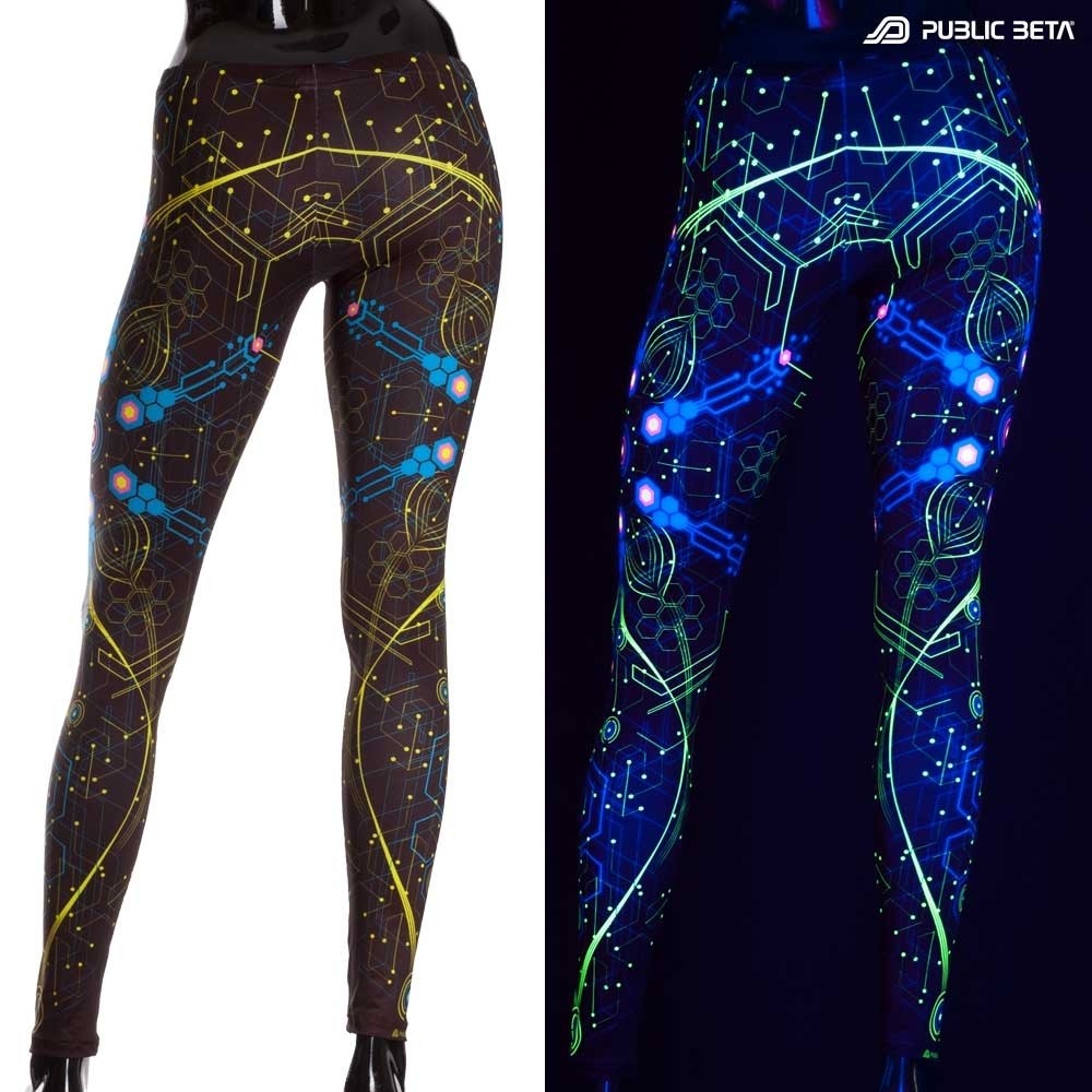 Atomic Generator Blue Glow in Blacklight Leggings