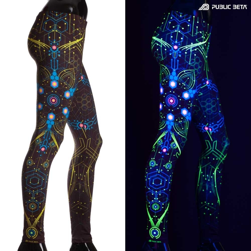 Atomic Generator Blue Glow in Blacklight Leggings