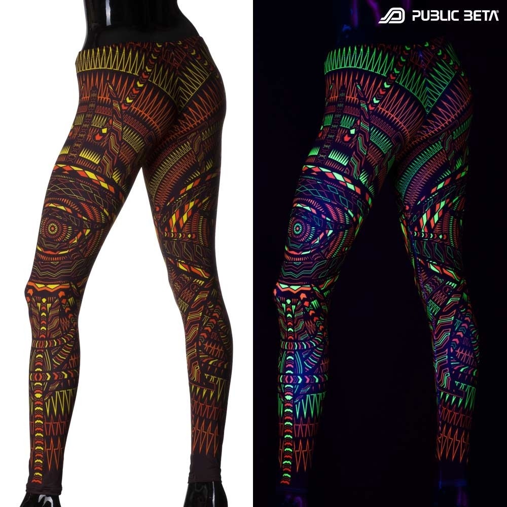 Psychedelic UV Reactive leggings /Fire Performance Costume