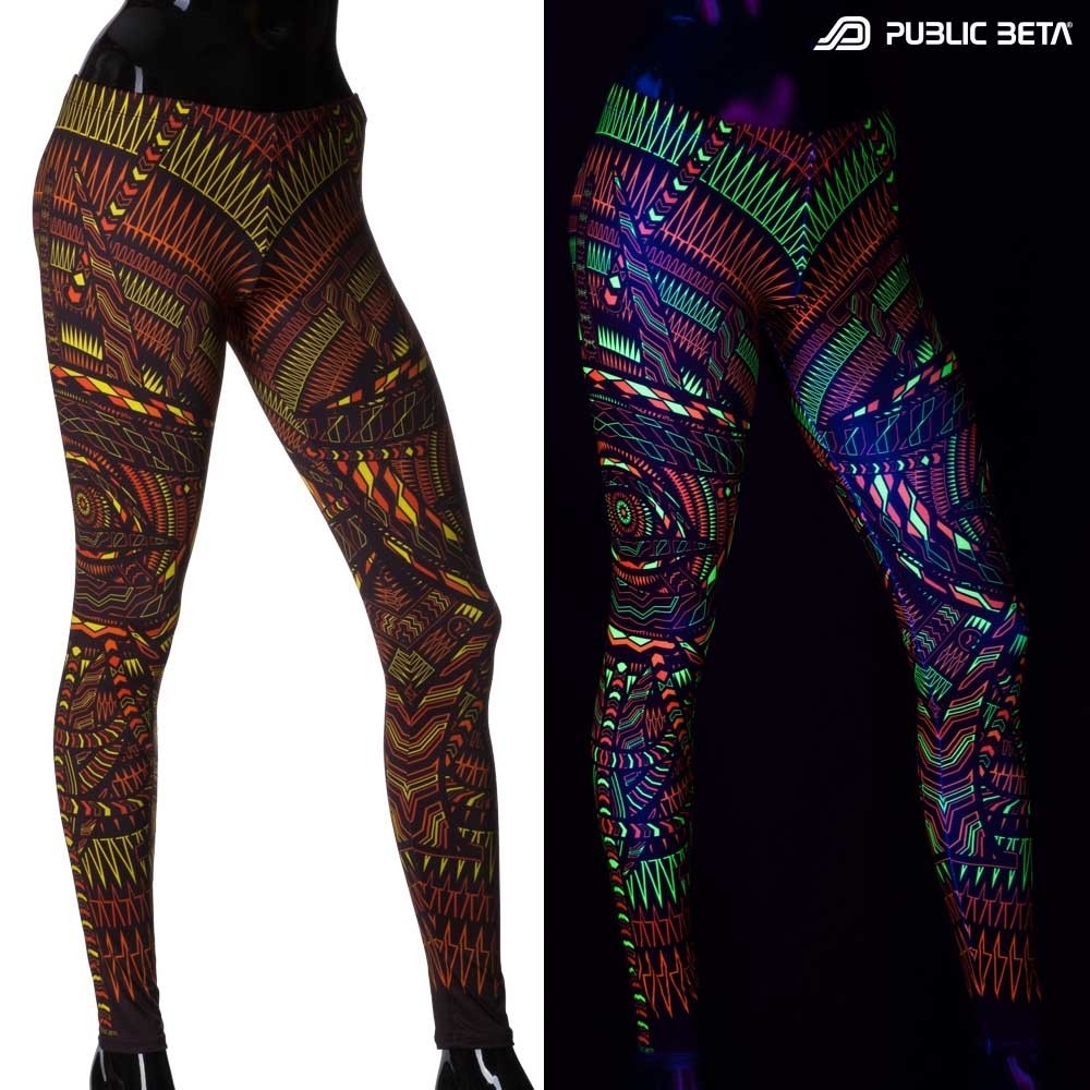 Psychedelic UV Reactive leggings /Fire Performance Costume