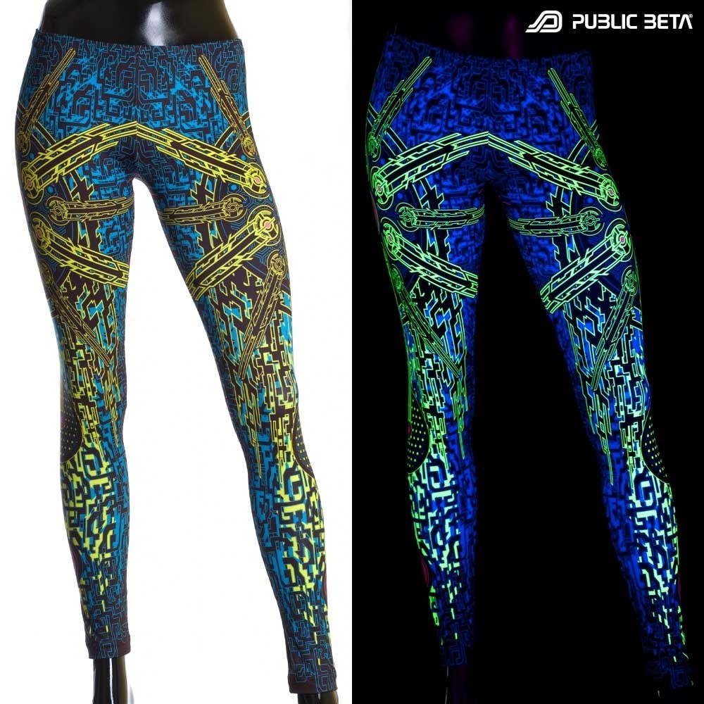 Solar Chip UV D41 / Blacklight Active Psyart Printed Leggings