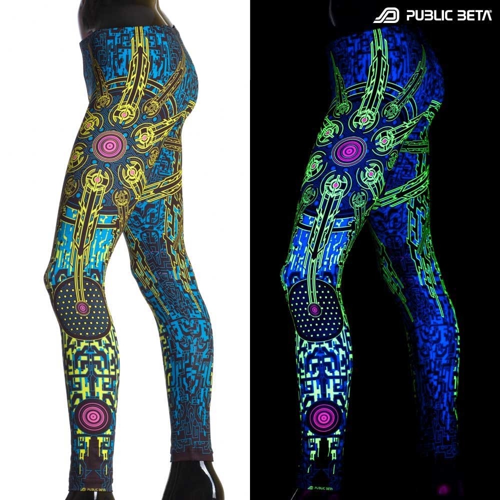Solar Chip UV D41 / Blacklight Active Psyart Printed Leggings
