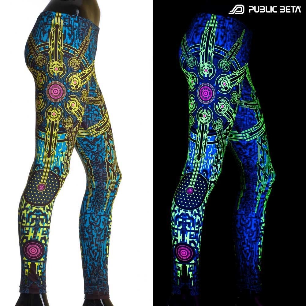 Solar Chip UV D41 / Blacklight Active Psyart Printed Leggings