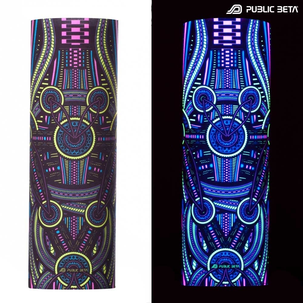 Bandana / Glow in Blacklight Face Mask/ Perplexed D101