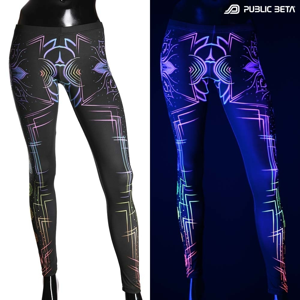 Chakra Power D112 Blacklight Art Printed Leggings