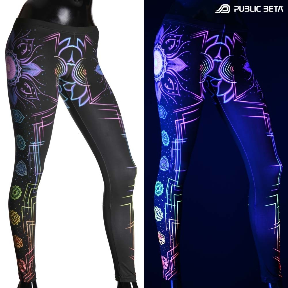 Chakra Power D112 Blacklight Art Printed Leggings