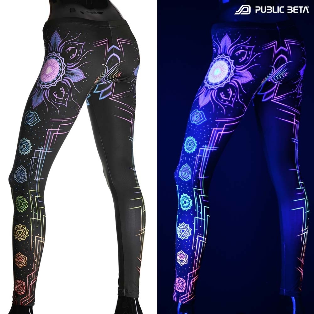 Chakra Power D112 Blacklight Art Printed Leggings