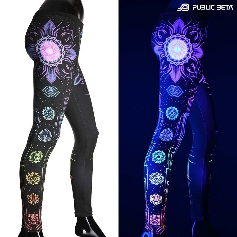 Chakra Power D112 Blacklight Art Printed Leggings