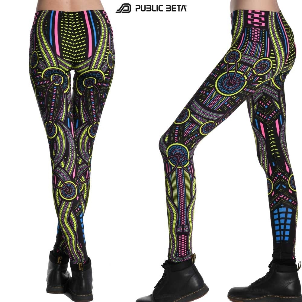 Perplexed D101 Psychedelic Blacklight Reactive Psychedelic Leggings