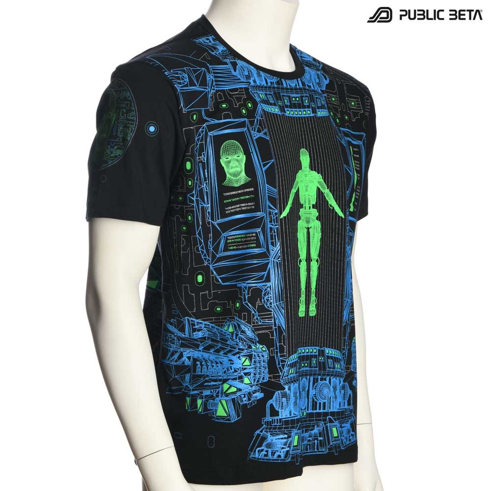 Psychedelic UV Active T-shirt / Full Print / Replicator UV D116