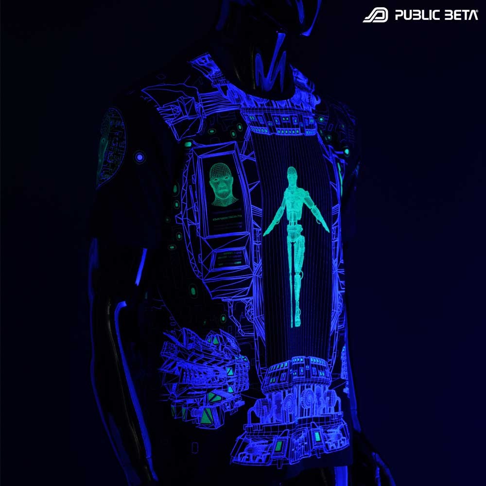 Psychedelic UV Active T-shirt / Full Print / Replicator UV D116