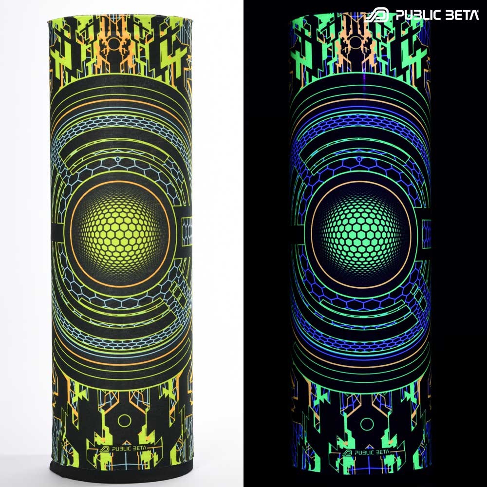 Glow in Blacklight Tube Bandana / Face Mask / Trancemitter D48