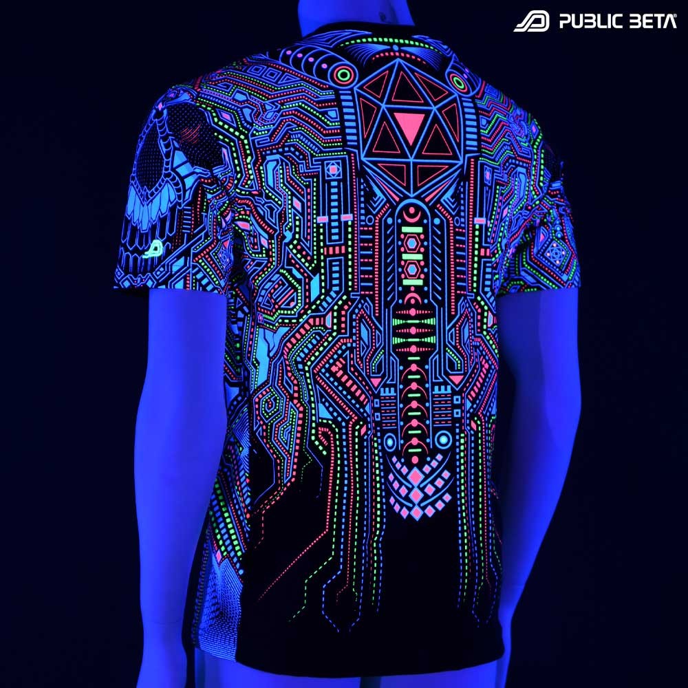 UV Active Psychedelic T-Shirt / psywear / Full Print T-shirt