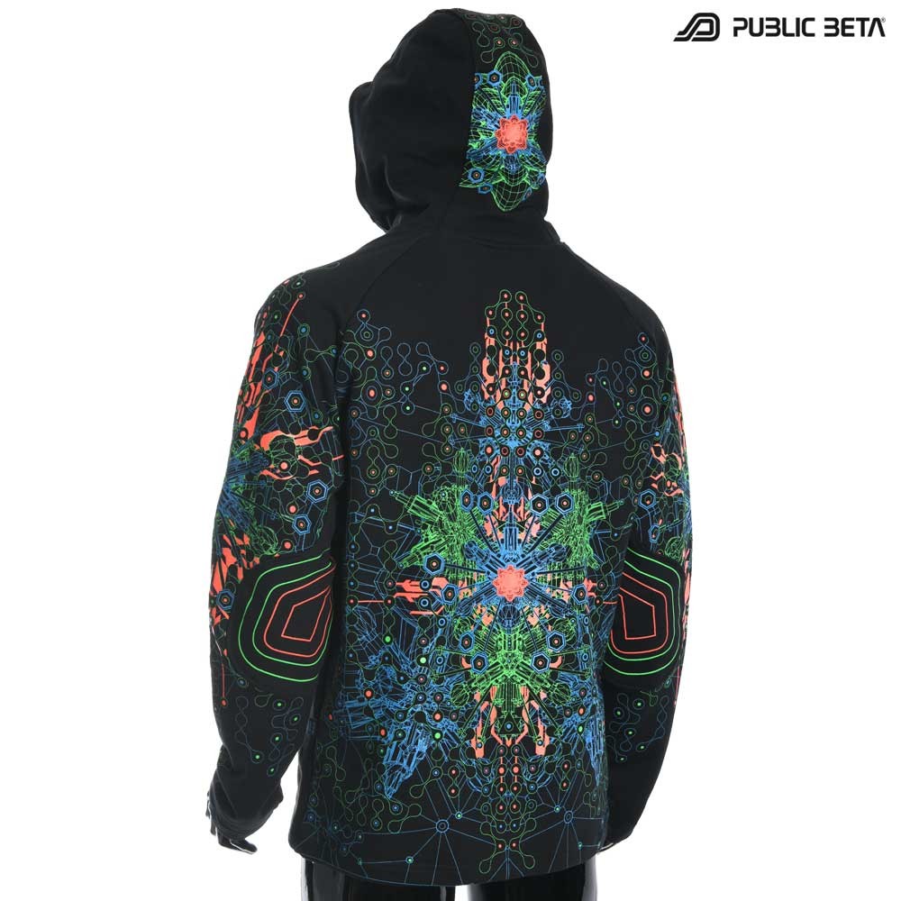Spirit Circuit UV D120 Hooded Sweater / Glow in Blacklight Psywear