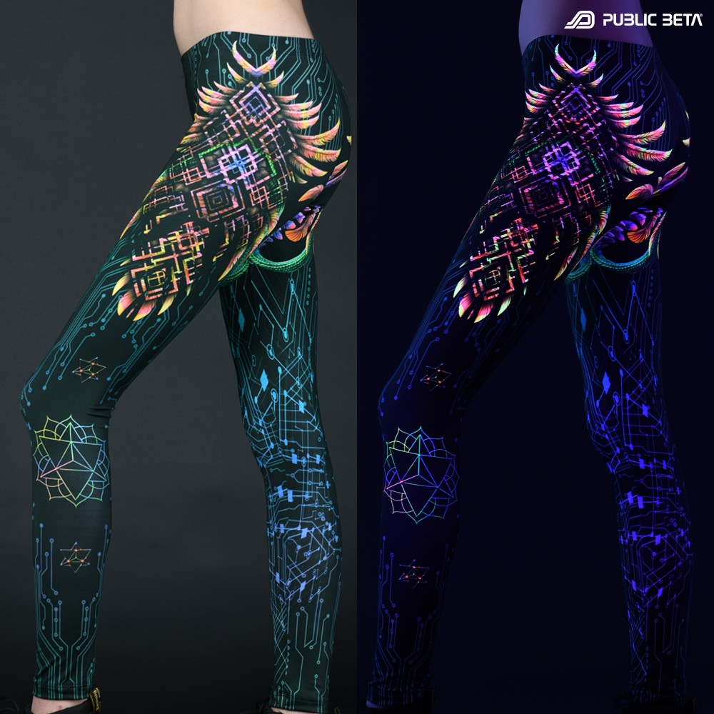 Psychedelic Glow in Blacklight Leggings /Supernatural UV D136