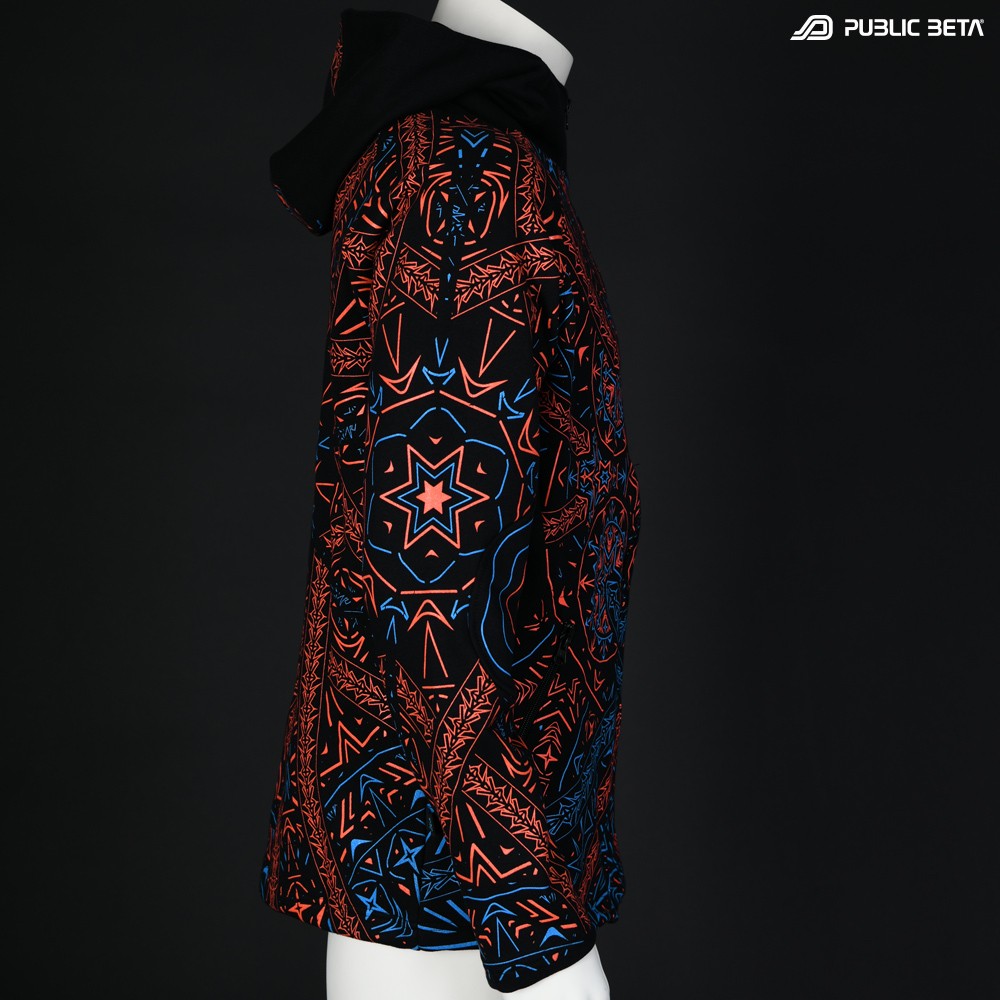 Fortune Teller UV D141 Hooded Sweater / Blacklight Psywear