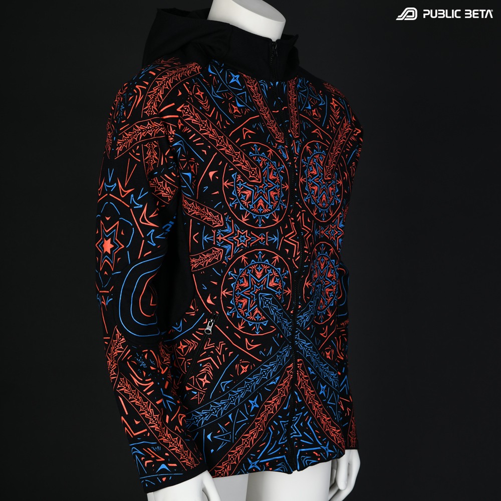 Fortune Teller UV D141 Hooded Sweater / Blacklight Psywear