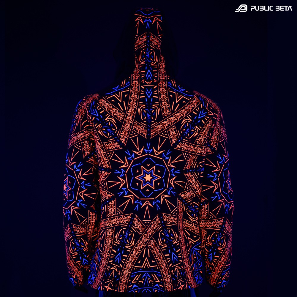 Fortune Teller UV D141 Hooded Sweater / Blacklight Psywear