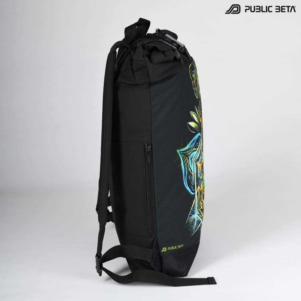 Backpack with Roll-Top / Sacred Skull UV D102