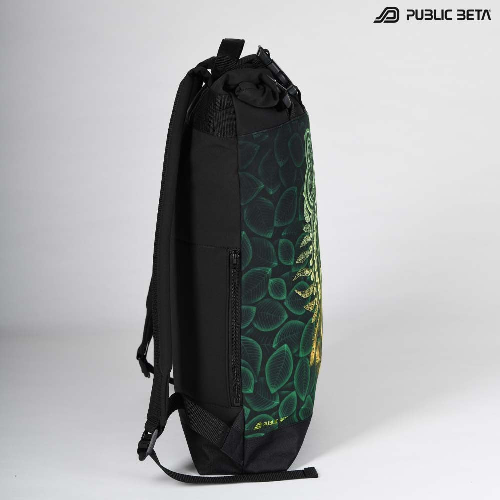 Backpack with Glow in Blacklight Digital Print Rolltop