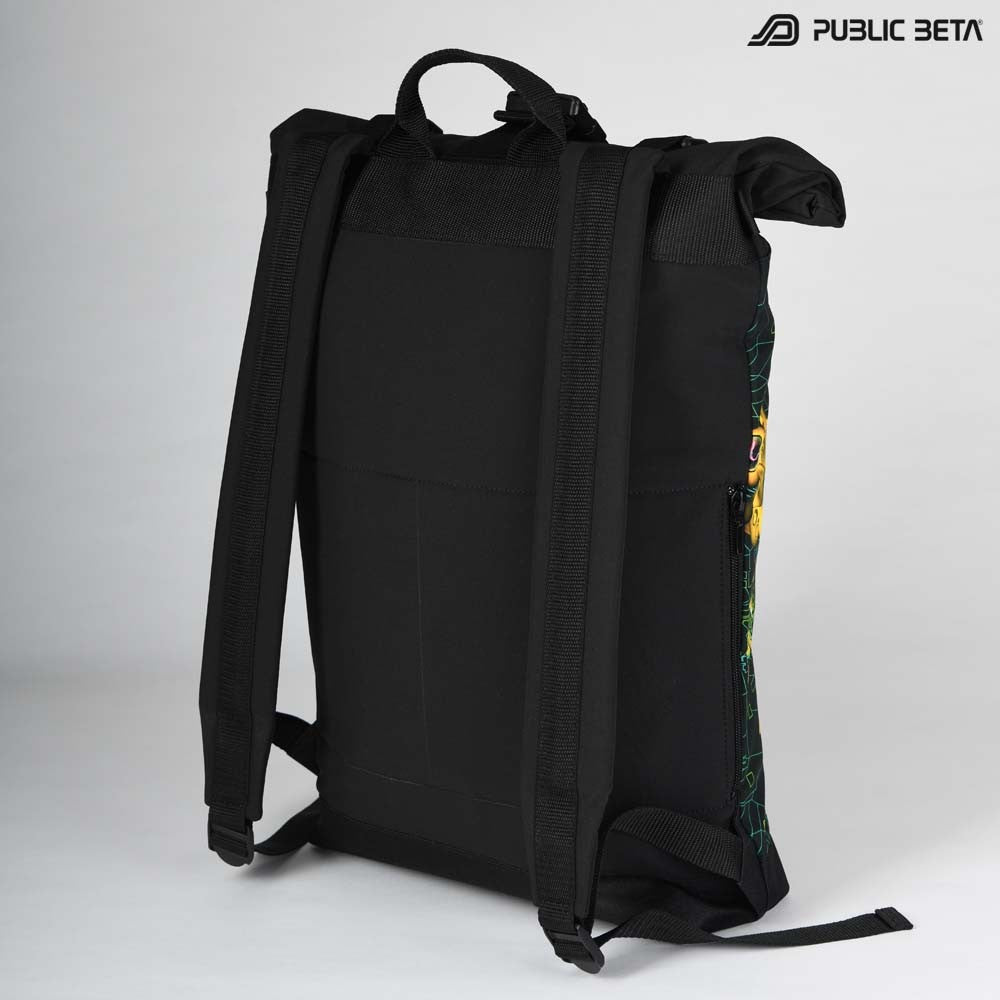 Backpack with Glow in Blacklight Digital Print Rolltop