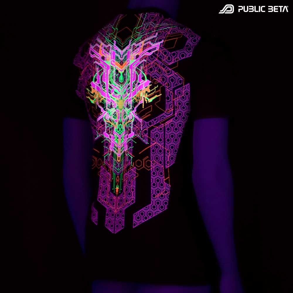 Psytrance Blacklight Art on T-Shirt