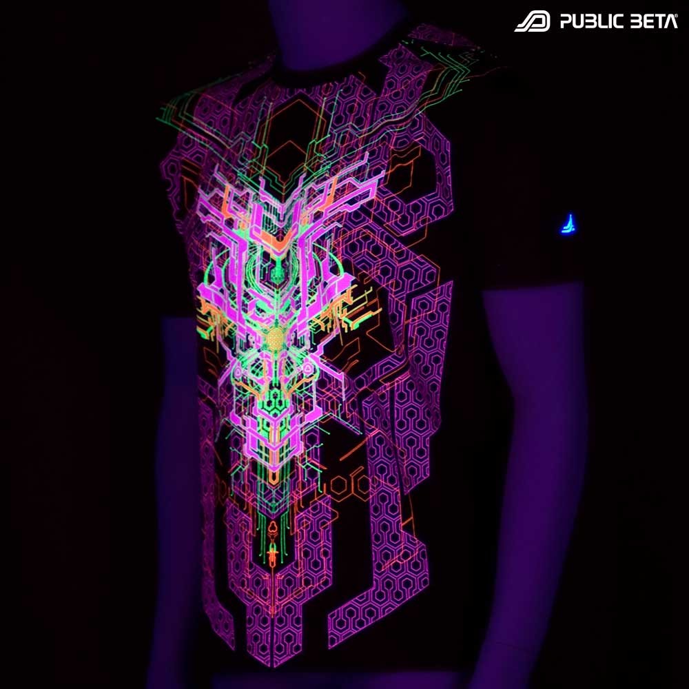 Psytrance Blacklight Art on T-Shirt