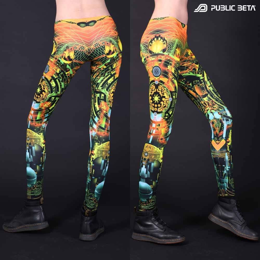 Psytrance UV reactive design print on leggings