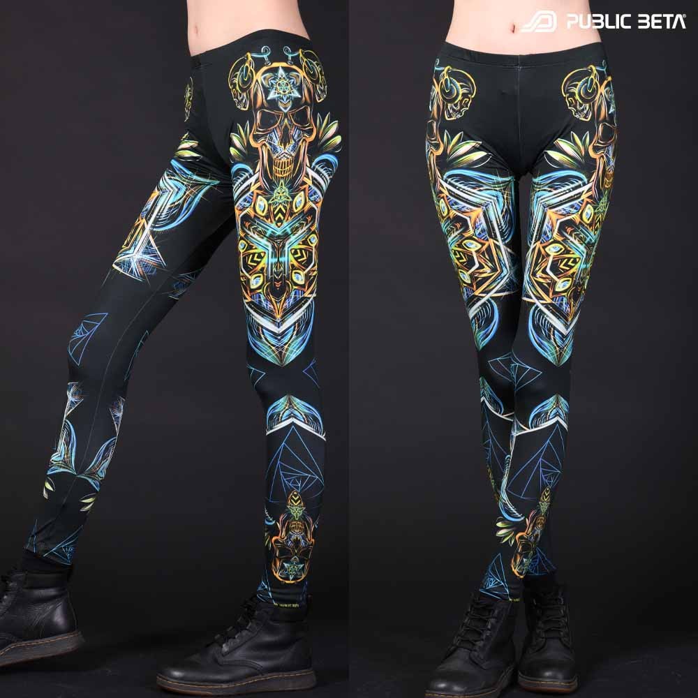 UV reactive design print on leggings
