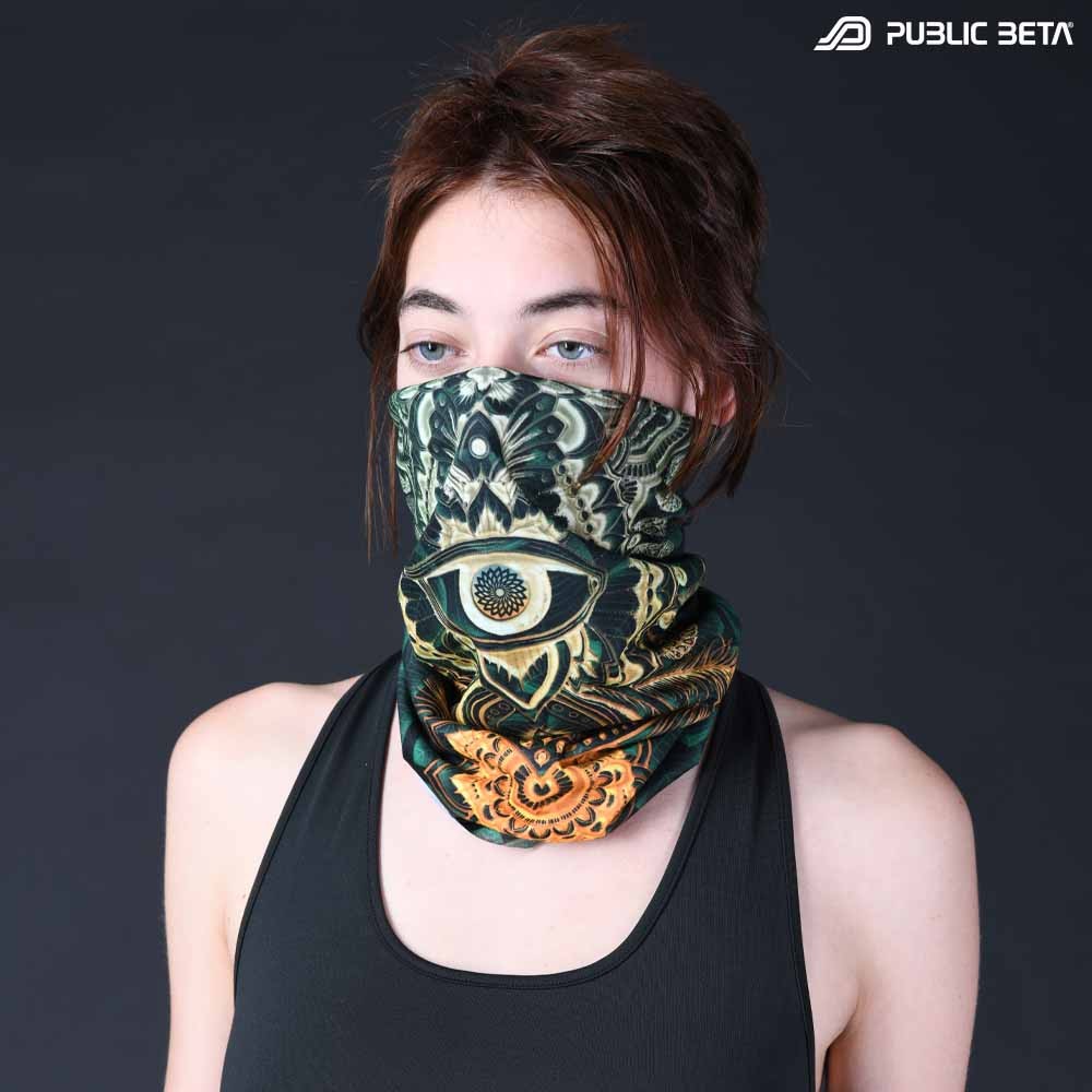 Mystic Visionary Art Print.  Psyclothing. UV Active Tube Bandana.