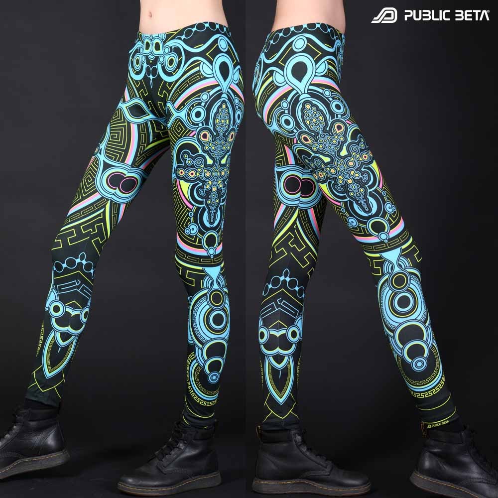Glow in Blacklight Psywear. Digital Printed Leggings.