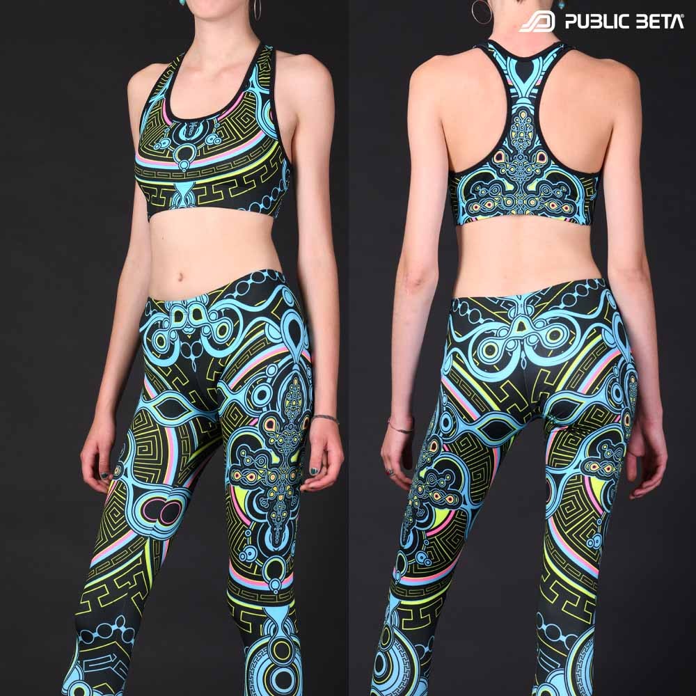 Glow in Blacklight Psywear. Digital Printed Leggings.