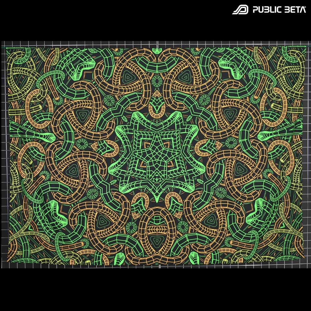 UV Active Psy Art Wallhanging. Large size digital print. Visonary Art.