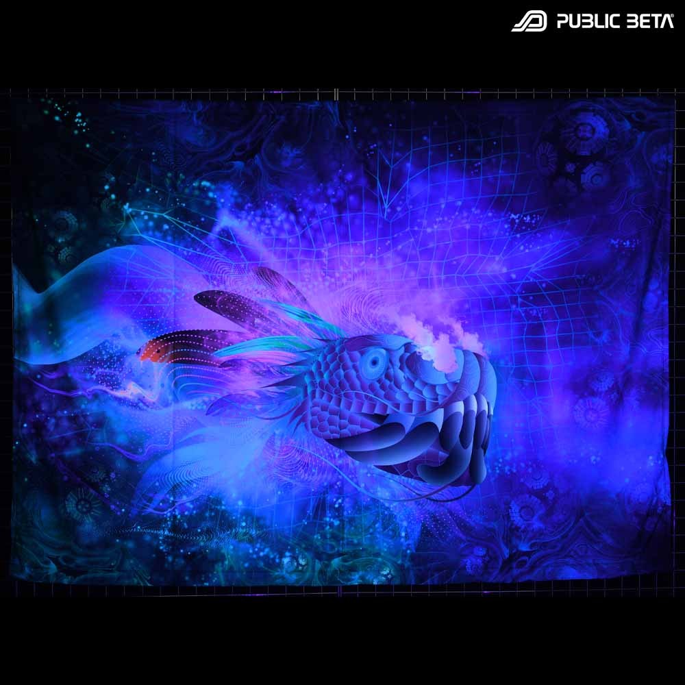 Blacklight Psydeco. Glow in Blacklight Digital Print.