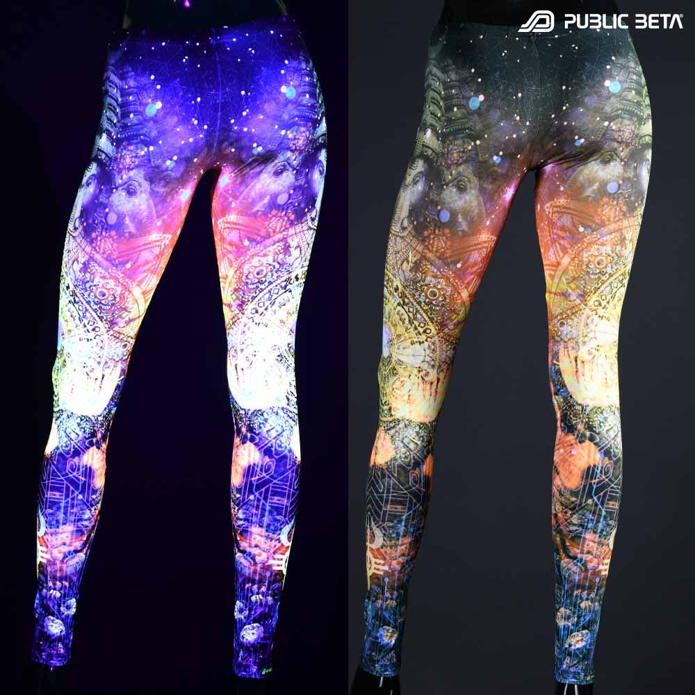 Toxic World UV D152 Blacklight Art Printed Leggings