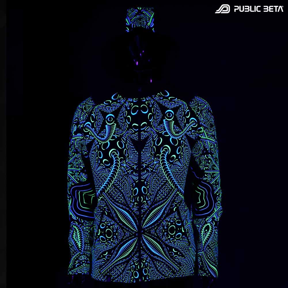 Psycrifise UV D125 Hooded Sweater / Blacklight Psywear