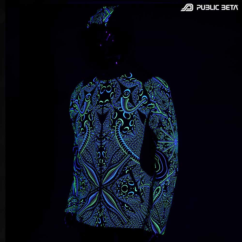 Psycrifise UV D125 Hooded Sweater / Blacklight Psywear