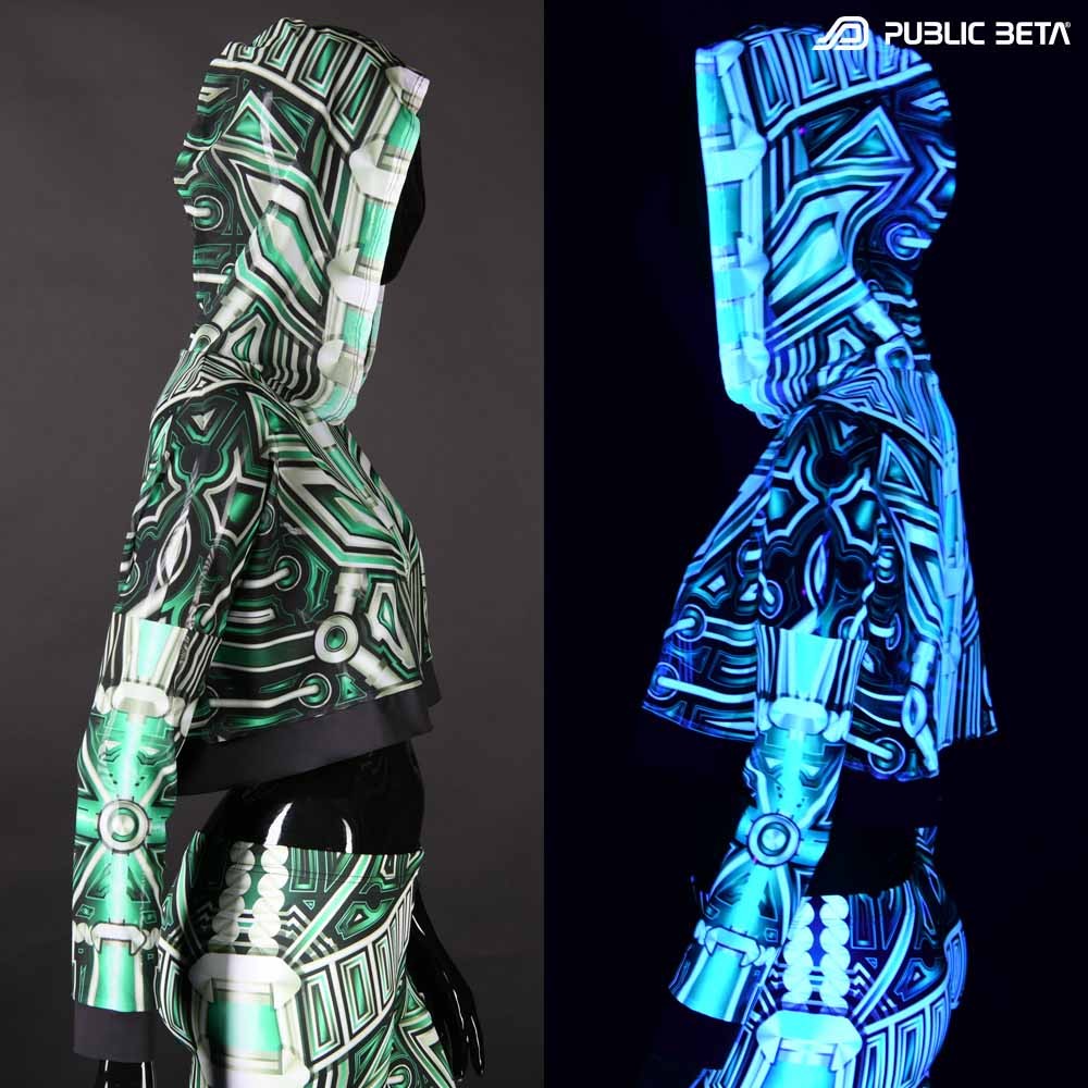 Plazma Heart Top by Public Beta Wear Blacklight Psytrance Fashion