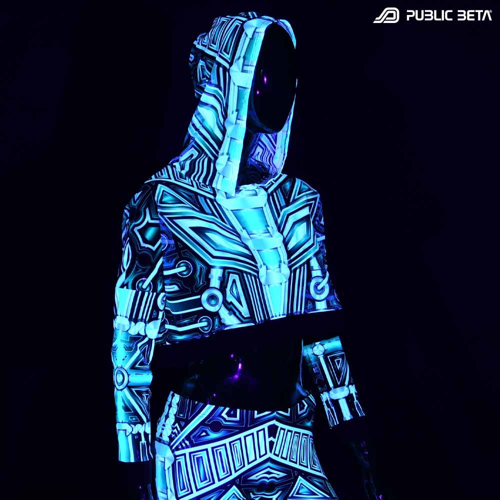 Plazma Heart Top by Public Beta Wear Blacklight Psytrance Fashion