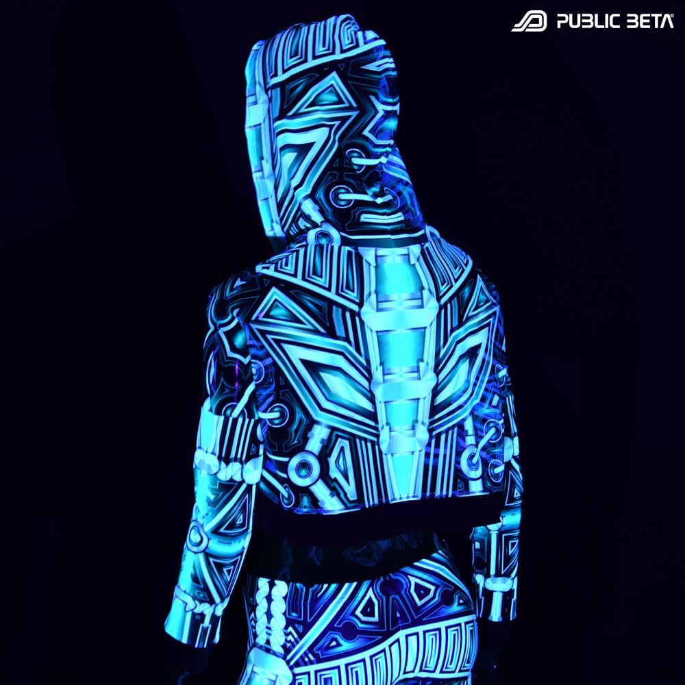 Plazma Heart Top by Public Beta Wear Blacklight Psytrance Fashion