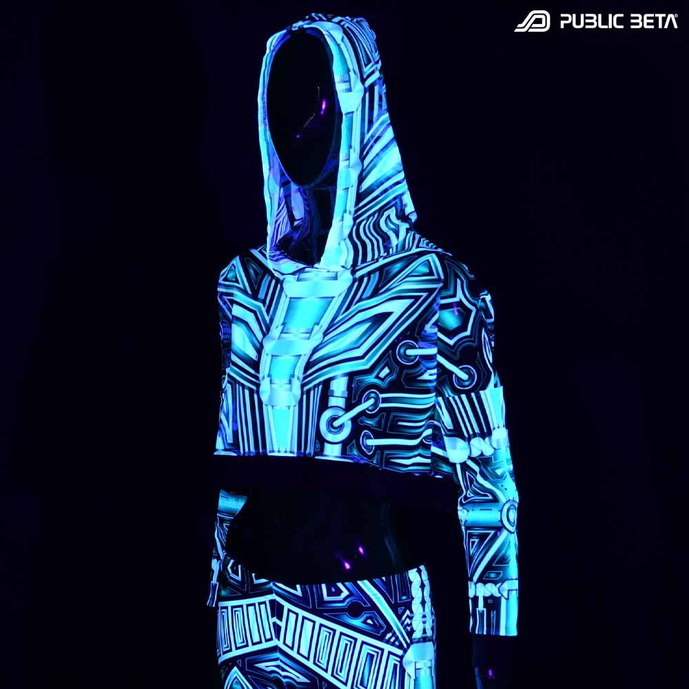 Plazma Heart Top by Public Beta Wear Blacklight Psytrance Fashion
