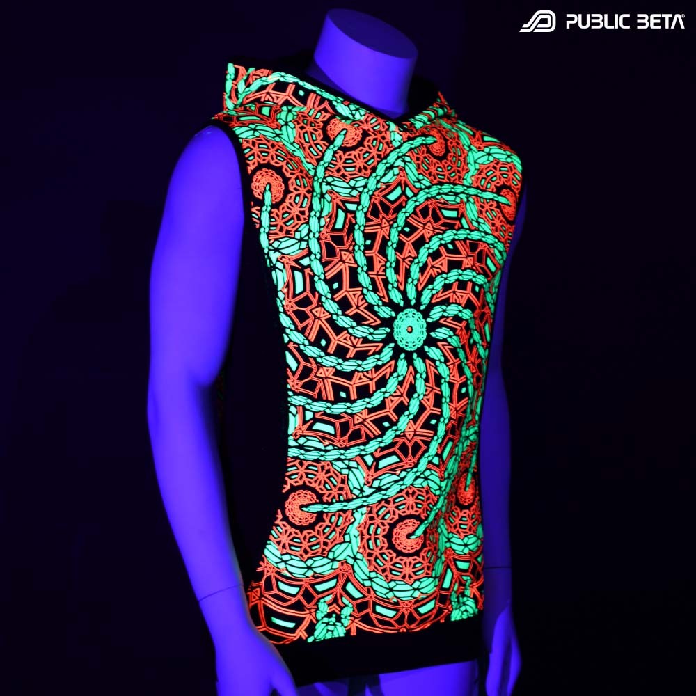 Glow in Blacklight Vest Psytrance wear