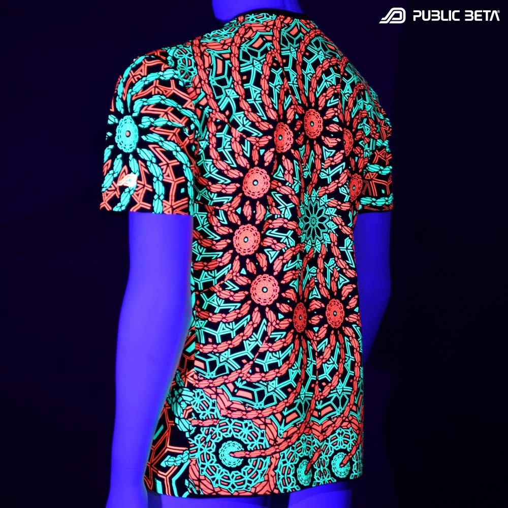 Psytrance blacklight art printed t-shirt