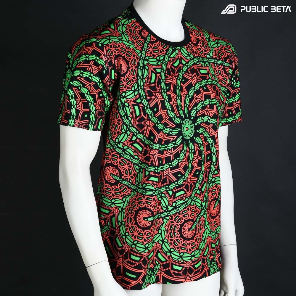 Psytrance blacklight art printed t-shirt