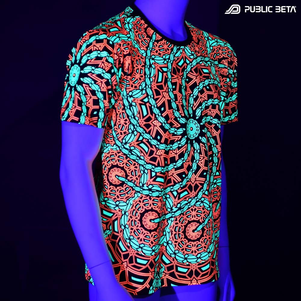 Psytrance blacklight art printed t-shirt