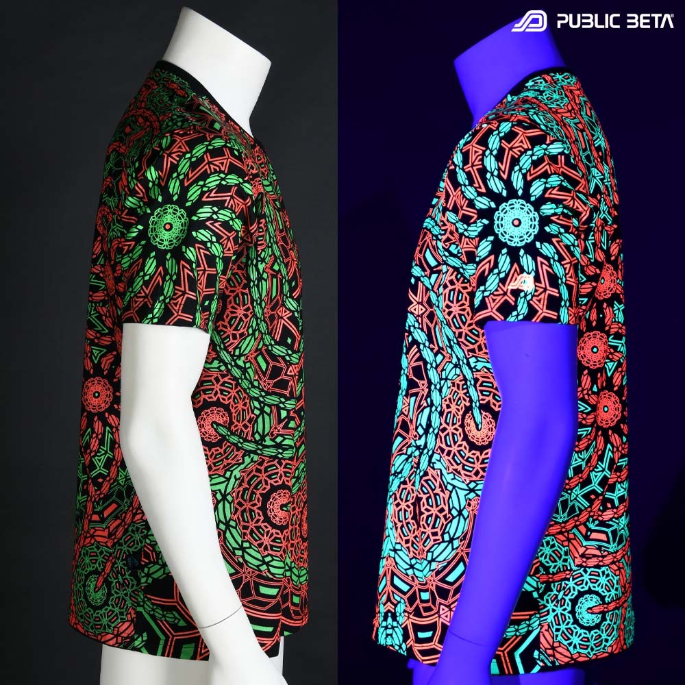 Psytrance blacklight art printed t-shirt