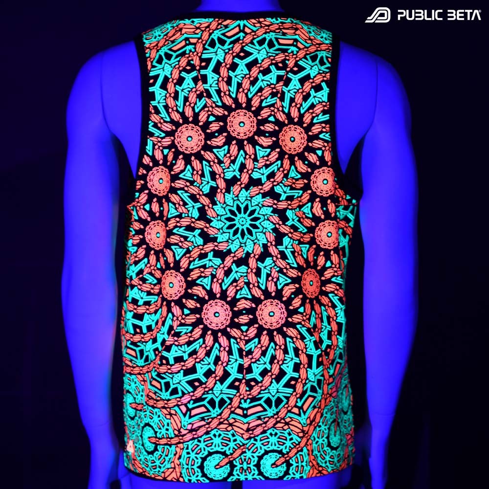 Blacklight Psy Art Print on Sleeveless Shirt