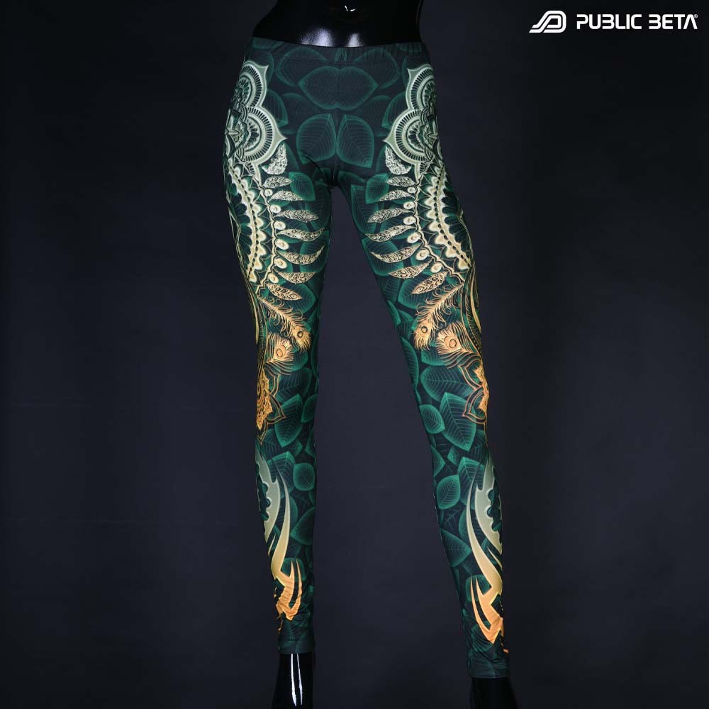 Futurisitic, cyberdeleic patterns blacklight printed psywear