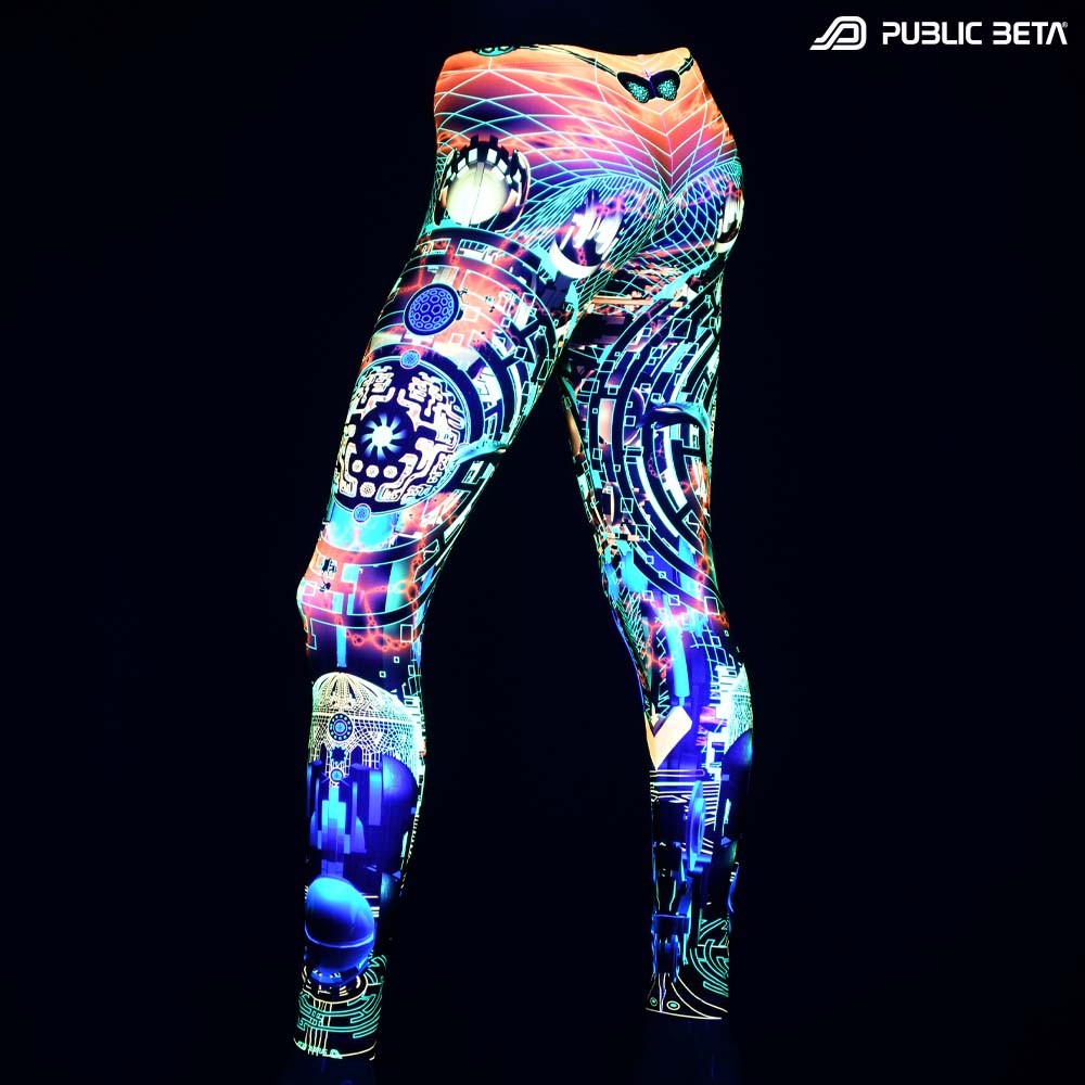 Psytrance UV reactive design print on leggings