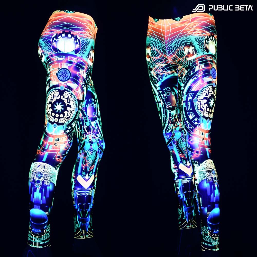 Psytrance UV reactive design print on leggings
